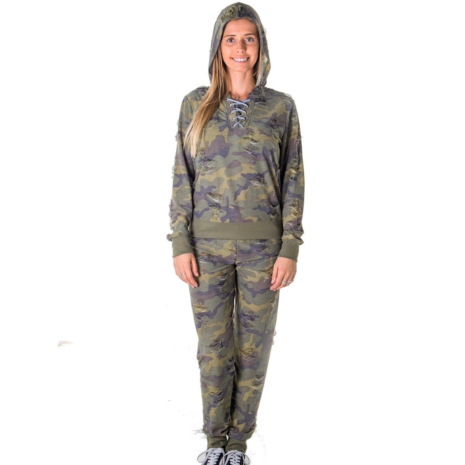 distressed jogger set