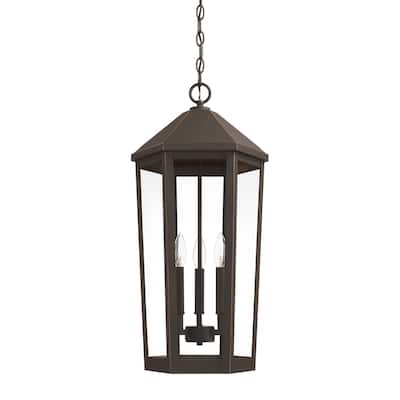 Ellsworth 3-light Oiled Bronze Outdoor Hanging Lantern