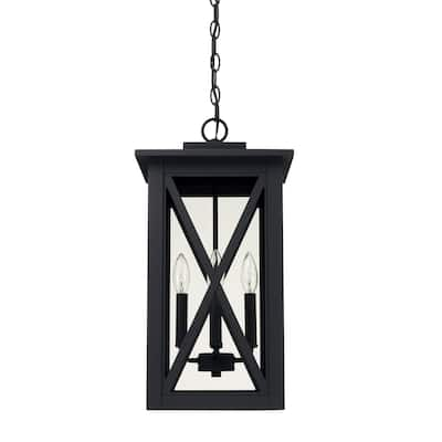 Avondale 4-light Black Outdoor Hanging Lantern