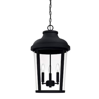 Dunbar 3-light Black Outdoor Hanging Lantern