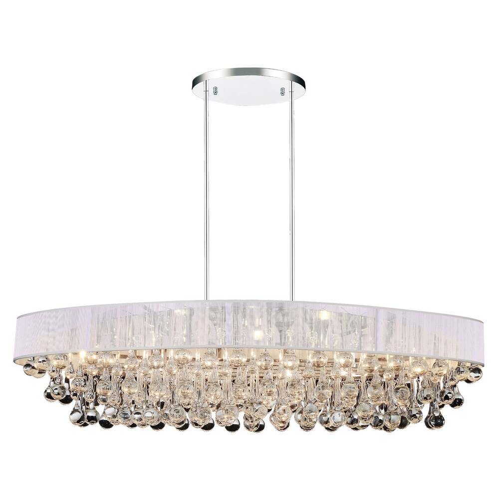 Worldwide Lighting Julie 6 Light Chrome Oval Drum Chandelier Worldwide Lighting Julie 6 Light Chrome Oval Drum Chandelier