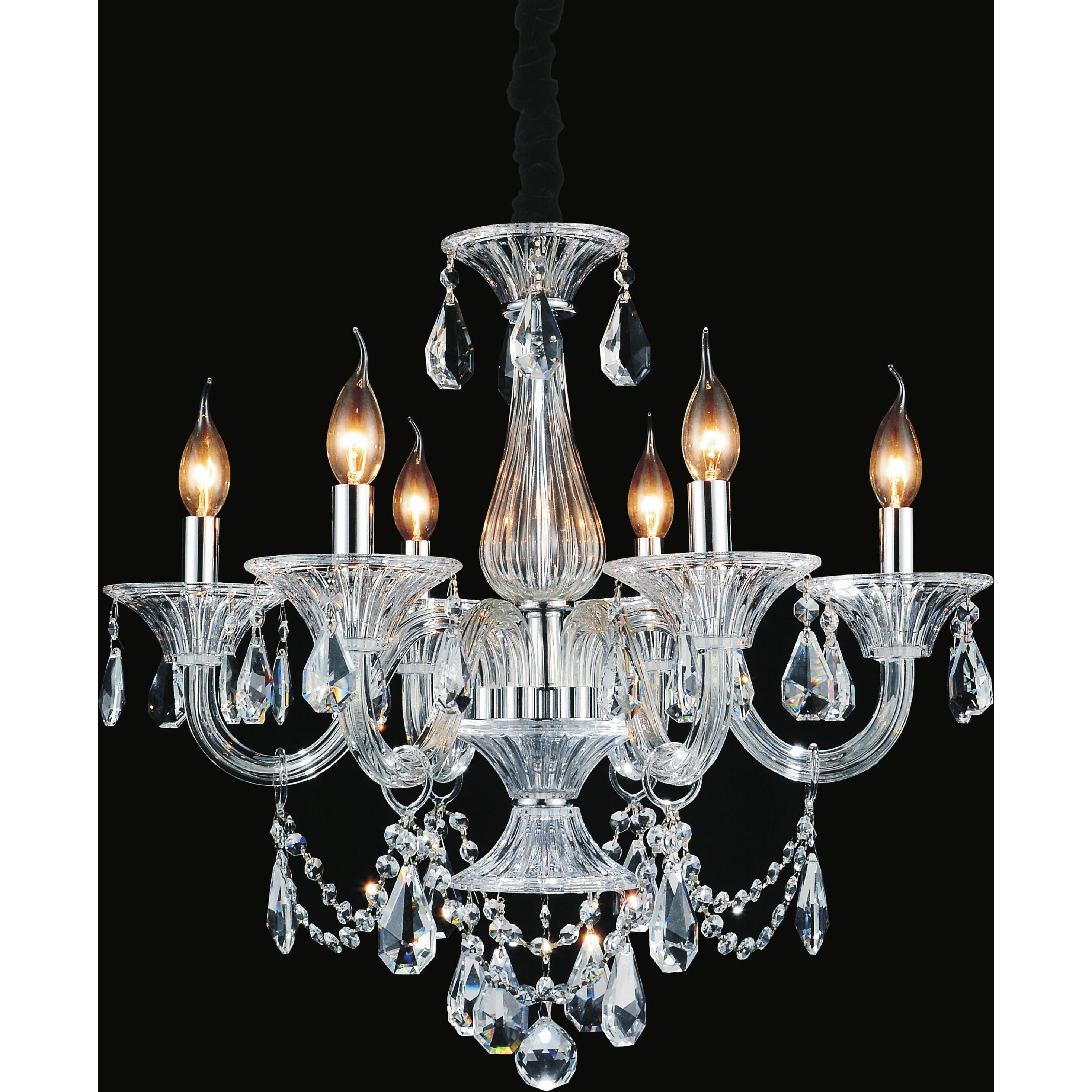 6 Light Chandelier with Chrome Finish - Chandeliers For Bedrooms by Overstock.com