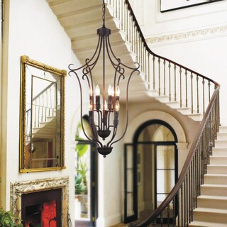 Golden Lighting 7036-5 RBZ Drew Chandelier， Rubbed Bronze