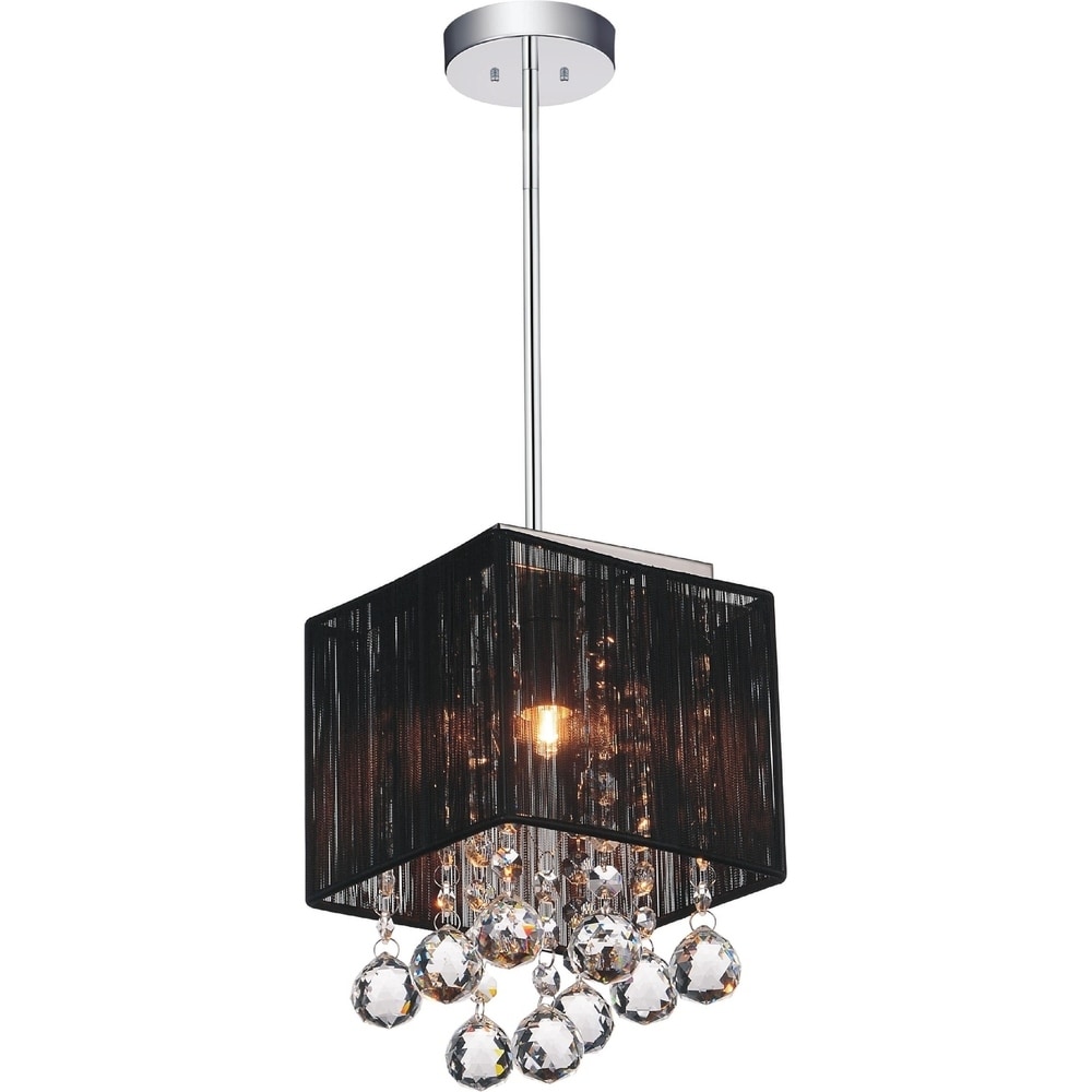 1 Light Drum Shade Mini Chandelier with Chrome finish 1 Light Drum Shade Mini Chandelier with Chrome finish