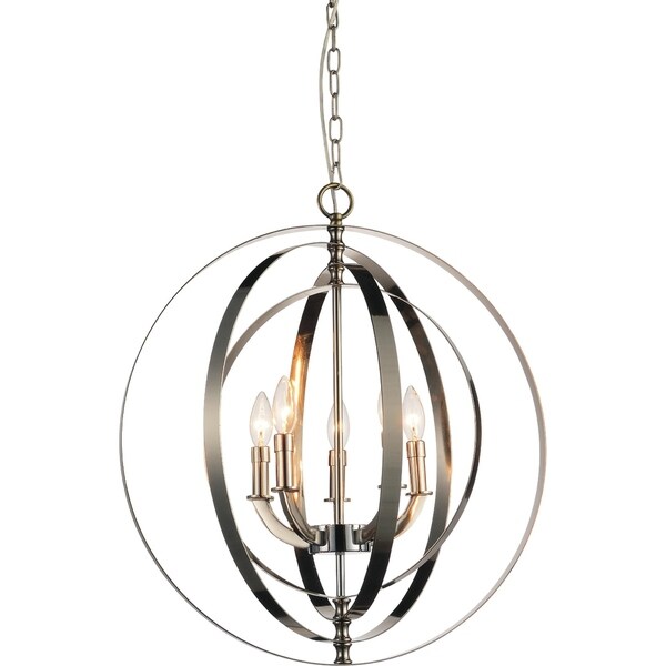 5 Light Chandelier With Bright Nickel Finish Free Shipping 5 Light Chandelier With Bright Nickel Finish
