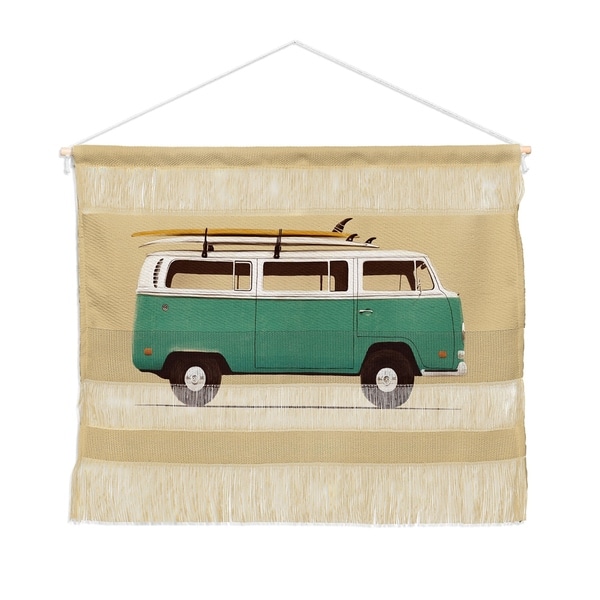 Florent Bodart Famous Cars 5 Blue Van Landscape Wall Hanging Tapestry
