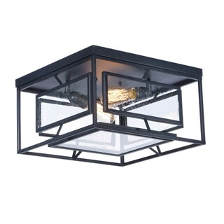Era 15.75" Wide Steel Flush Mount Ceiling Light - Black