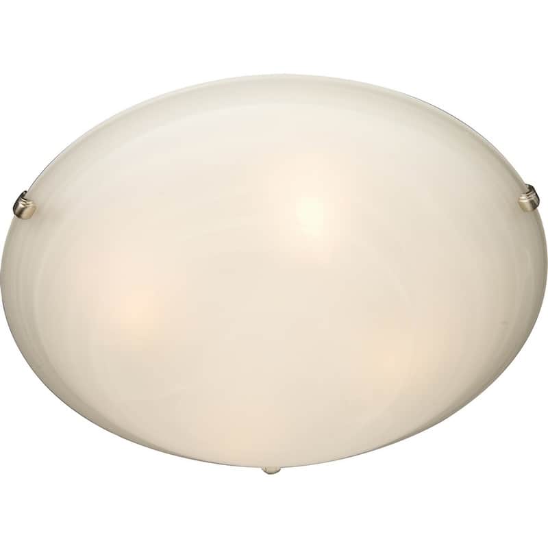 Malaga 3-Light Flush Mount - satin nickel