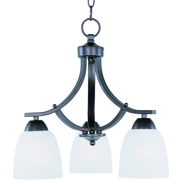 slide 1 of 1, Axis 3-light 18" Wide Steel Chandelier Oil Rubbed bronze