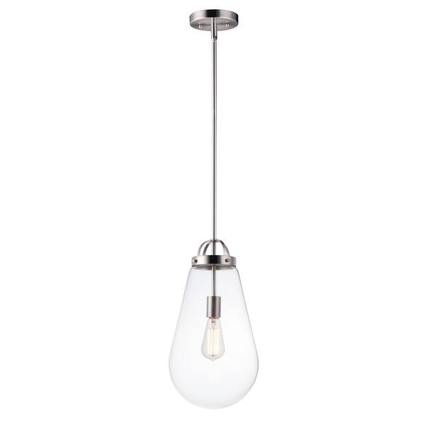slide 1 of 1, Nyla 1-Light Pendant - satin nickel