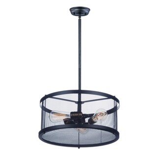 Palladium 3-light 16.5" Wide Steel Pendant - black / natural aged brass