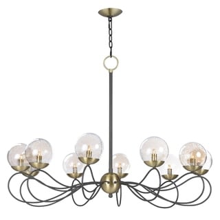 Reverb 10-light 38" Wide Steel Chandelier - Chandeliers For Bedrooms by Overstock.com