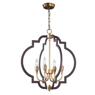 Crest 4-light 22.25" Wide Steel Chandelier - Chandeliers For Bedrooms by Overstock.com