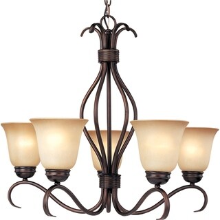 Basix 5-light 26" Wide Steel Chandelier - Chandeliers For Bedrooms by Overstock.com