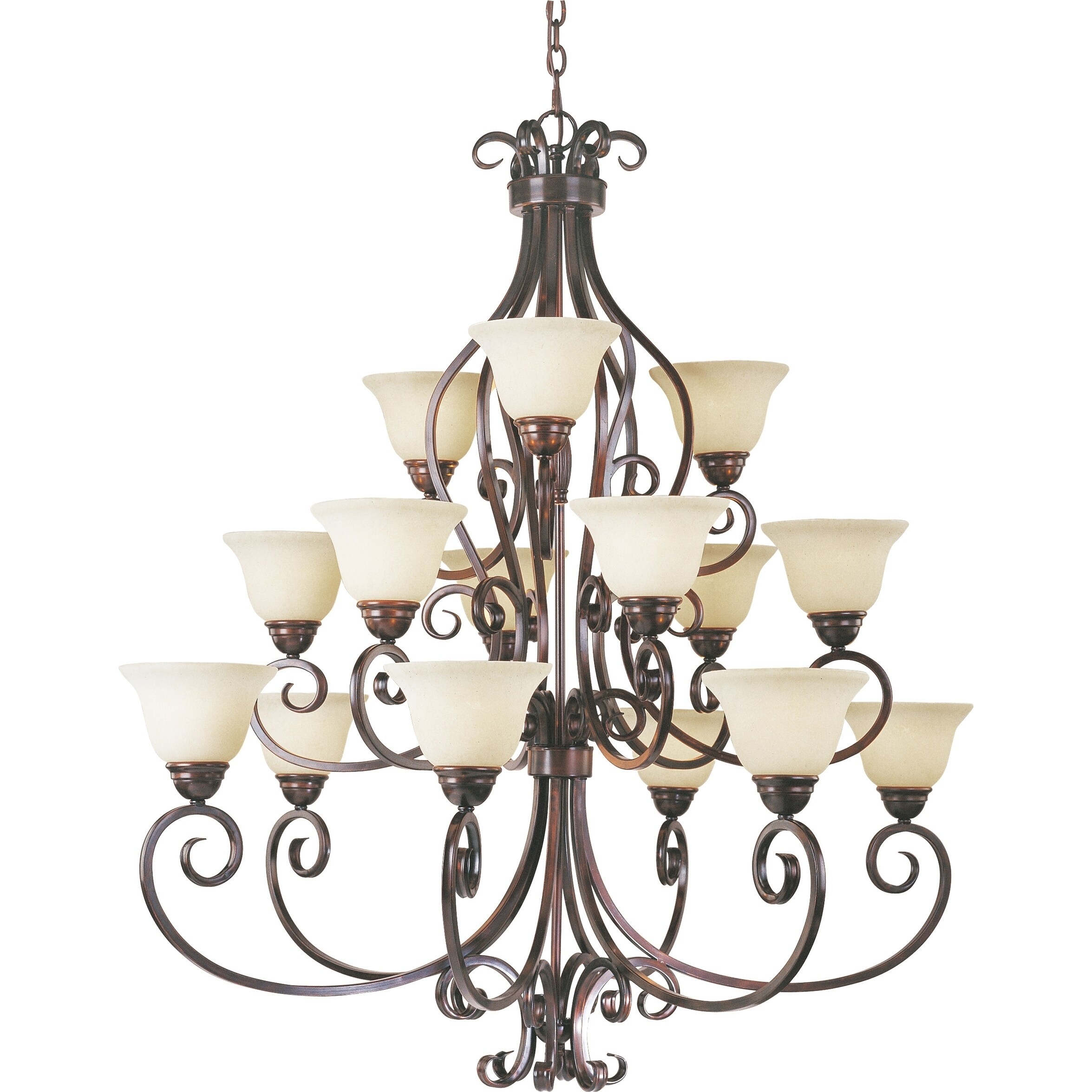 Manor 15-light 45" Wide Steel Chandelier - Chandeliers For Bedrooms by Overstock.com