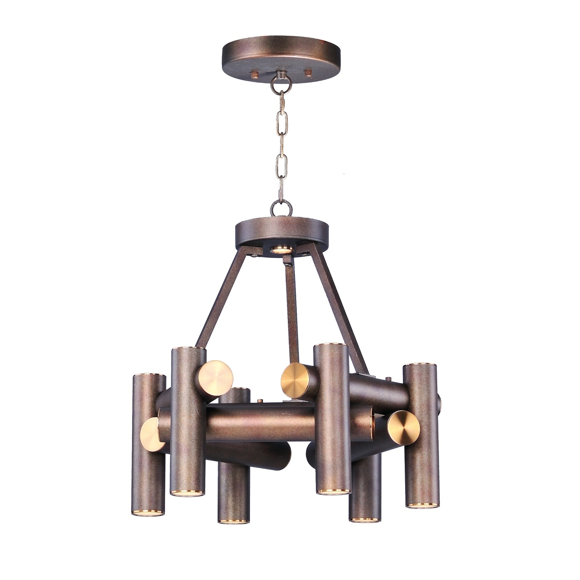 Tubular 7-light 19.75" Wide Steel Chandelier - Chandeliers For Bedrooms by Overstock.com