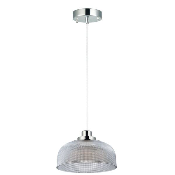 slide 1 of 1, Retro 1-Light LED Pendant - Polished Nickel