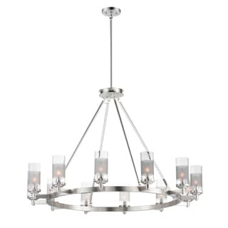 Crescendo 12-light 44" Wide Steel Chandelier (satin nickel) - Chandeliers For Bedrooms by Overstock.com
