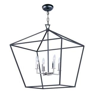 Abode 4-light 24.5" Wide Steel Chandelier - Chandeliers For Bedrooms by Overstock.com
