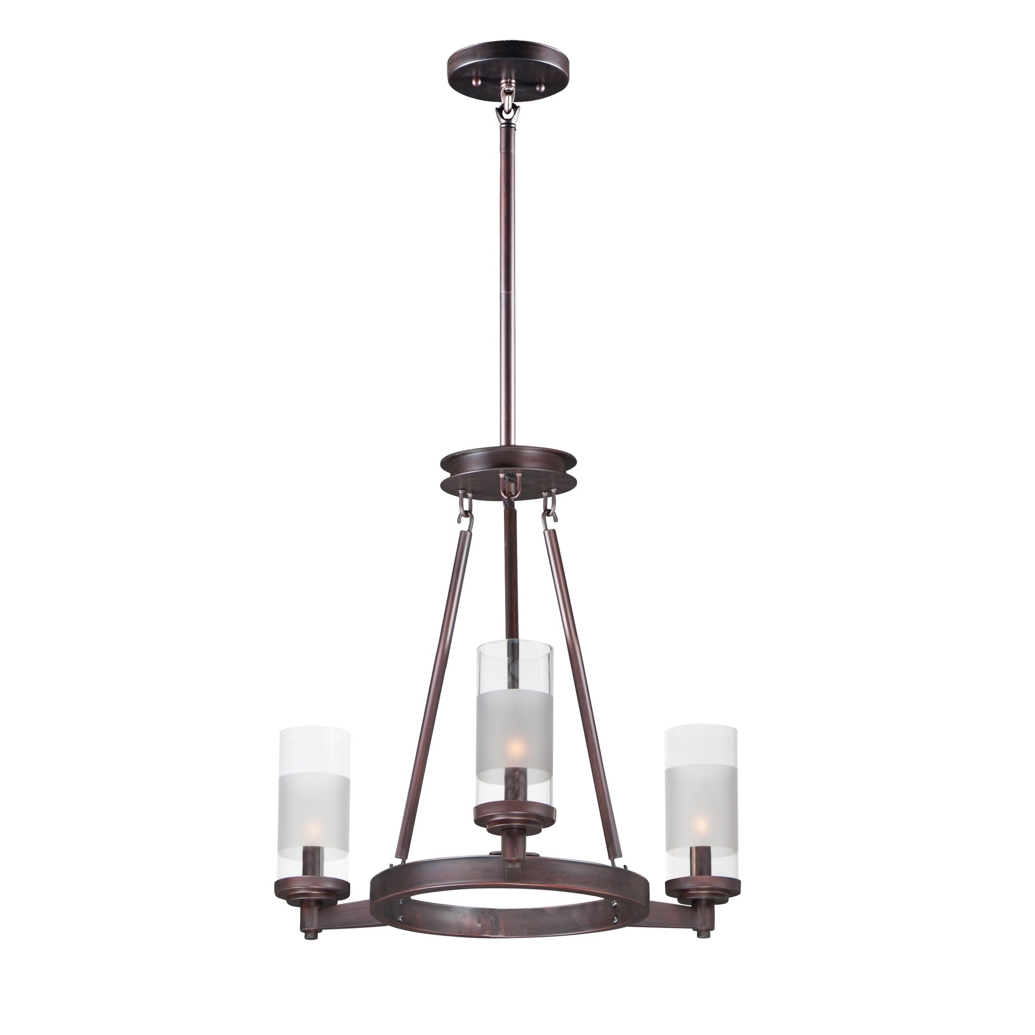 Crescendo 3-light 20" Wide Steel Chandelier (Oil Rubbed bronze) - Chandeliers For Bedrooms by Overstock.com