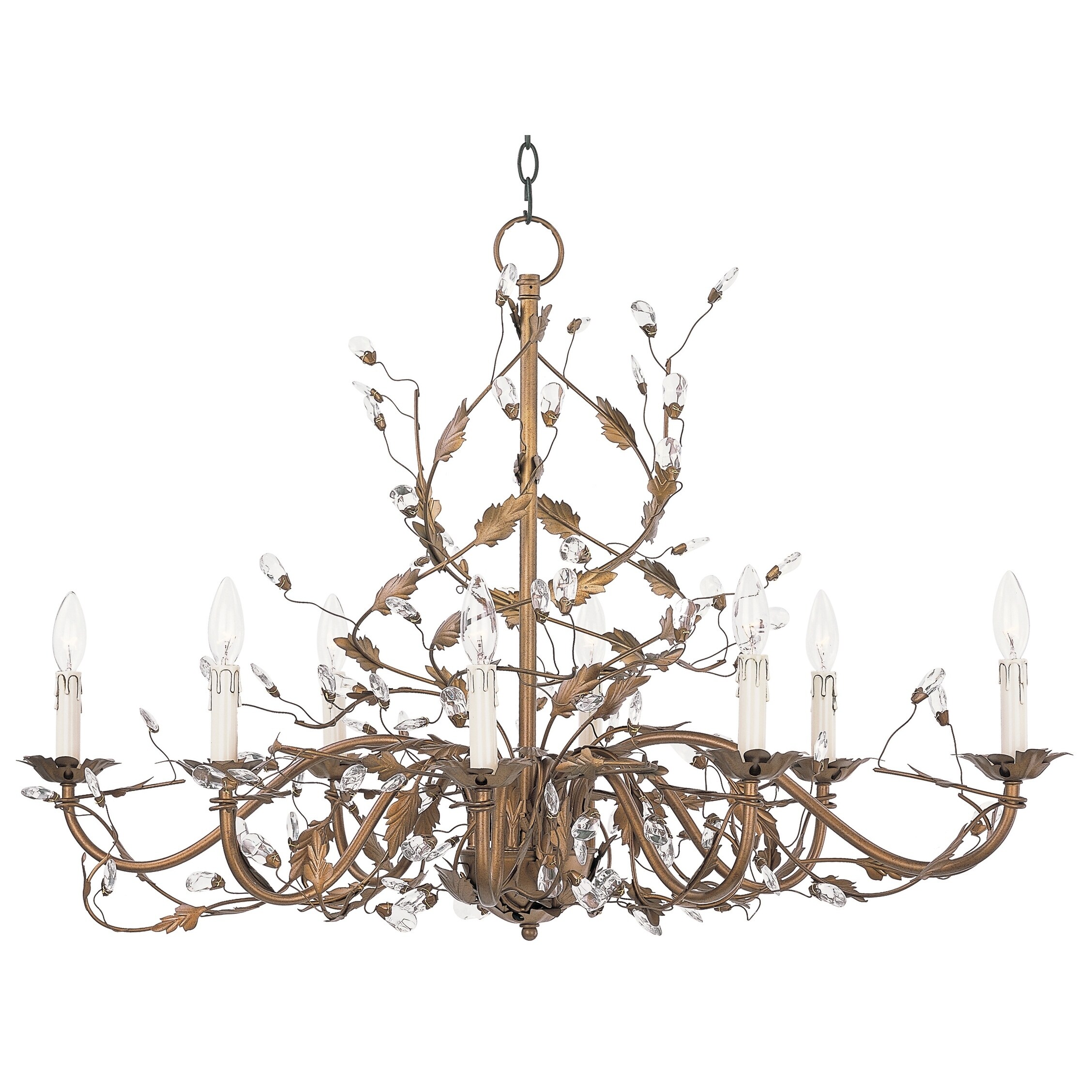 Elegante 8-light 19" Wide Steel Chandelier - etruscan gold - Chandeliers For Bedrooms by Overstock.com