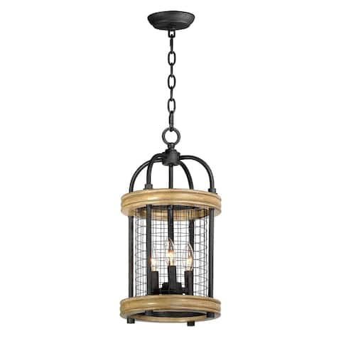 Lancaster 3-Light Pendant - driftwood / black