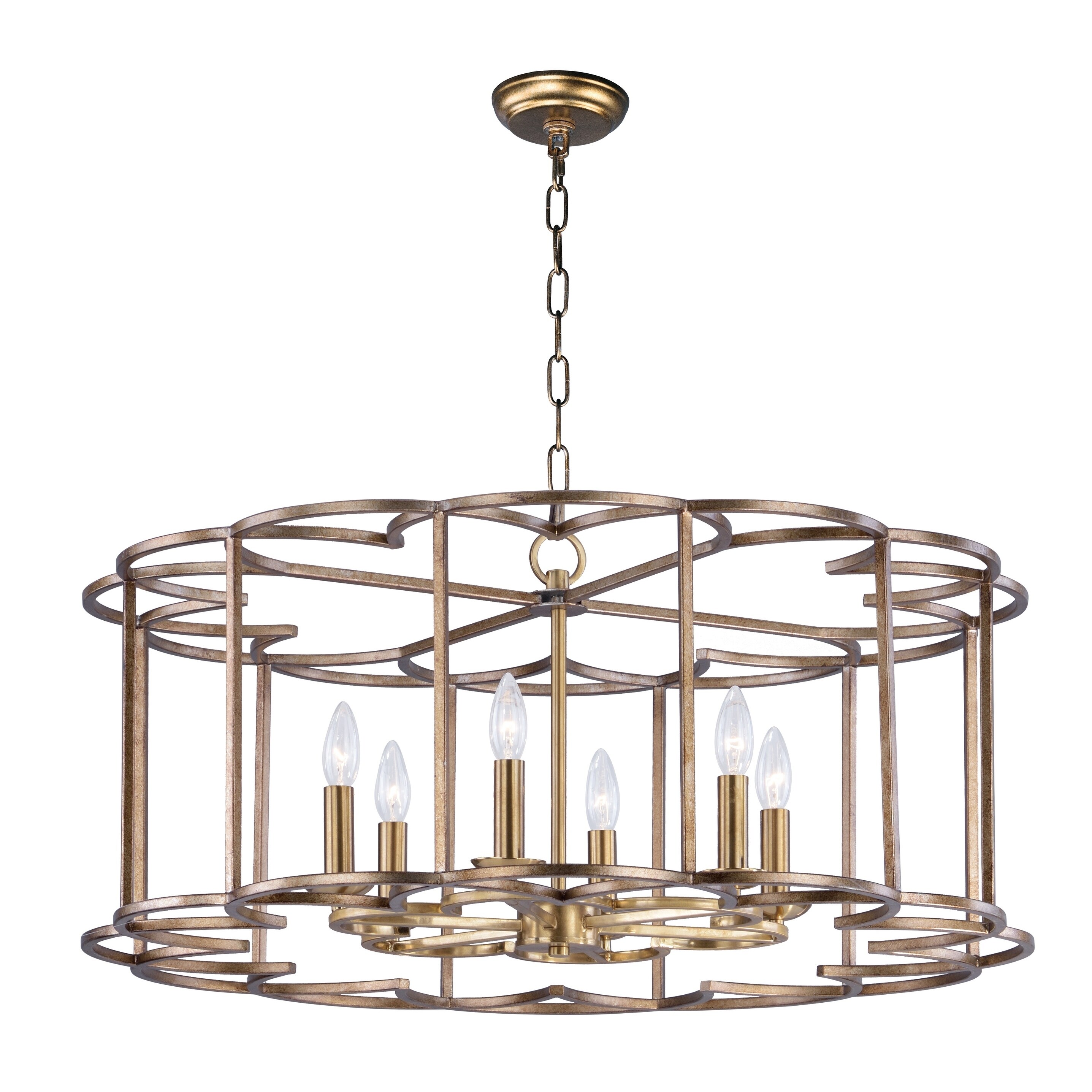 Helix 6-light 31.5" Wide Steel Chandelier - Chandeliers For Bedrooms by Overstock.com