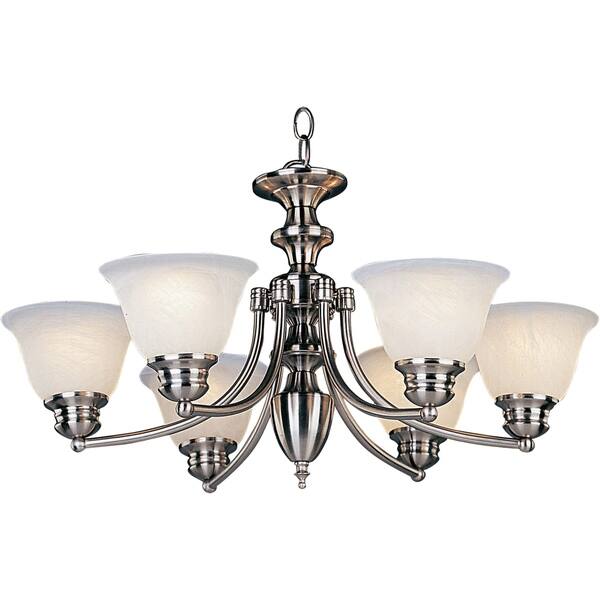slide 1 of 1, Malaga 6-Light Chandelier - satin nickel