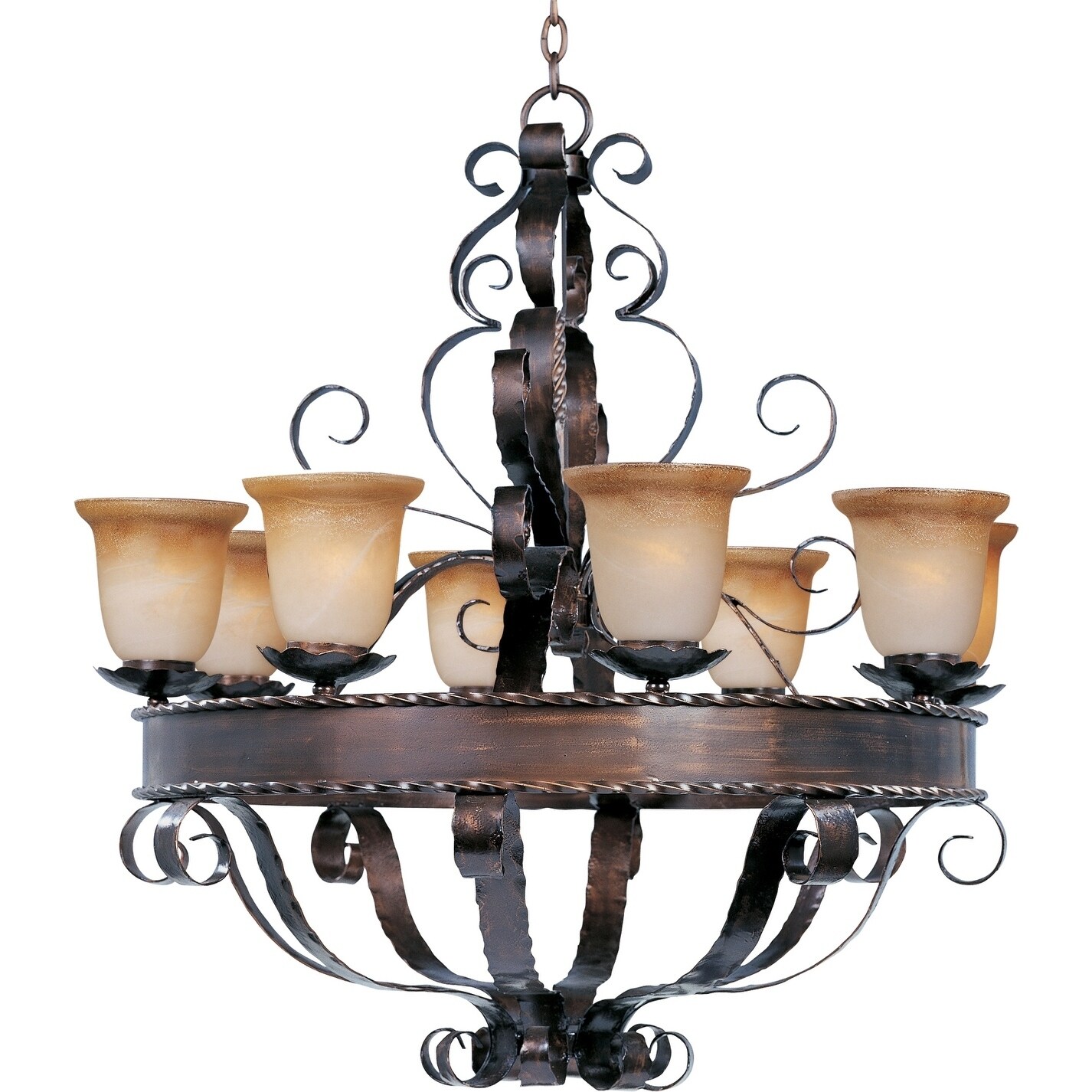 Aspen 8-light 35" Wide Steel Chandelier - Chandeliers For Bedrooms by Overstock.com