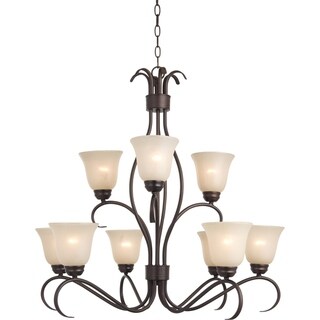Basix 9-light 32" Wide Iron Chandelier - Oil Rubbed bronze - Chandeliers For Bedrooms by Overstock.com