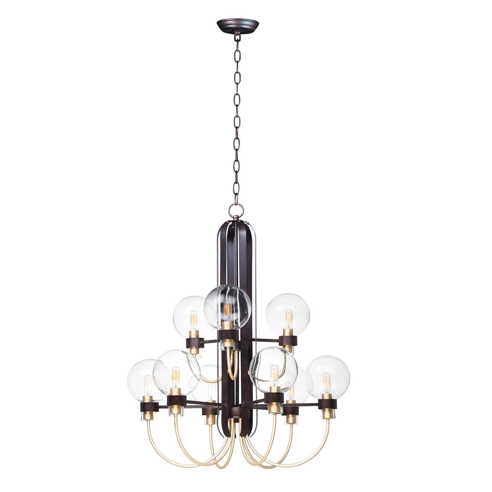 Bauhaus 9-light 28" Wide Steel Chandelier - Chandeliers For Bedrooms by Overstock.com