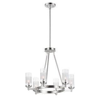 Crescendo 6-light 24.5" Wide Steel Chandelier (satin nickel) - Chandeliers For Bedrooms by Overstock.com
