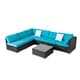 Kinbor 7-piece Patio Furniture Set All Weather Outdoor Furniture Sectional Sofa w/ Cushions - Thumbnail 15
