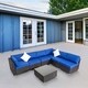 Kinbor 7-piece Patio Furniture Set All Weather Outdoor Furniture Sectional Sofa w/ Cushions - Thumbnail 13