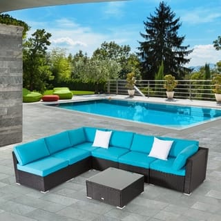 Modern Contemporary Patio Furniture Find Great Outdoor Seating Kinbor 7 Pcs All Weather Outdoor Furniture Patio Sectional Set Cushioned Rattan Wicker Sofa