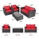 Kinbor 4-piece Outdoor Patio Furniture Set Wicker Chat Set Sectional Sofa w/ Cushions - Thumbnail 10
