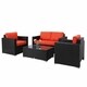 Kinbor 4-piece Outdoor Patio Furniture Set Wicker Chat Set Sectional Sofa w/ Cushions - Thumbnail 14