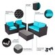 Kinbor 4-piece Outdoor Patio Furniture Set Wicker Chat Set Sectional Sofa w/ Cushions - Thumbnail 3
