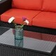 Kinbor 4-piece Outdoor Patio Furniture Set Wicker Chat Set Sectional Sofa w/ Cushions - Thumbnail 19