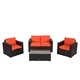 Kinbor 4-piece Outdoor Patio Furniture Set Wicker Chat Set Sectional Sofa w/ Cushions - Thumbnail 23
