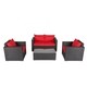 Kinbor 4-piece Outdoor Patio Furniture Set Wicker Chat Set Sectional Sofa w/ Cushions - Thumbnail 25