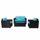 Kinbor 4-piece Outdoor Patio Furniture Set Wicker Chat Set Sectional Sofa w/ Cushions - Thumbnail 24