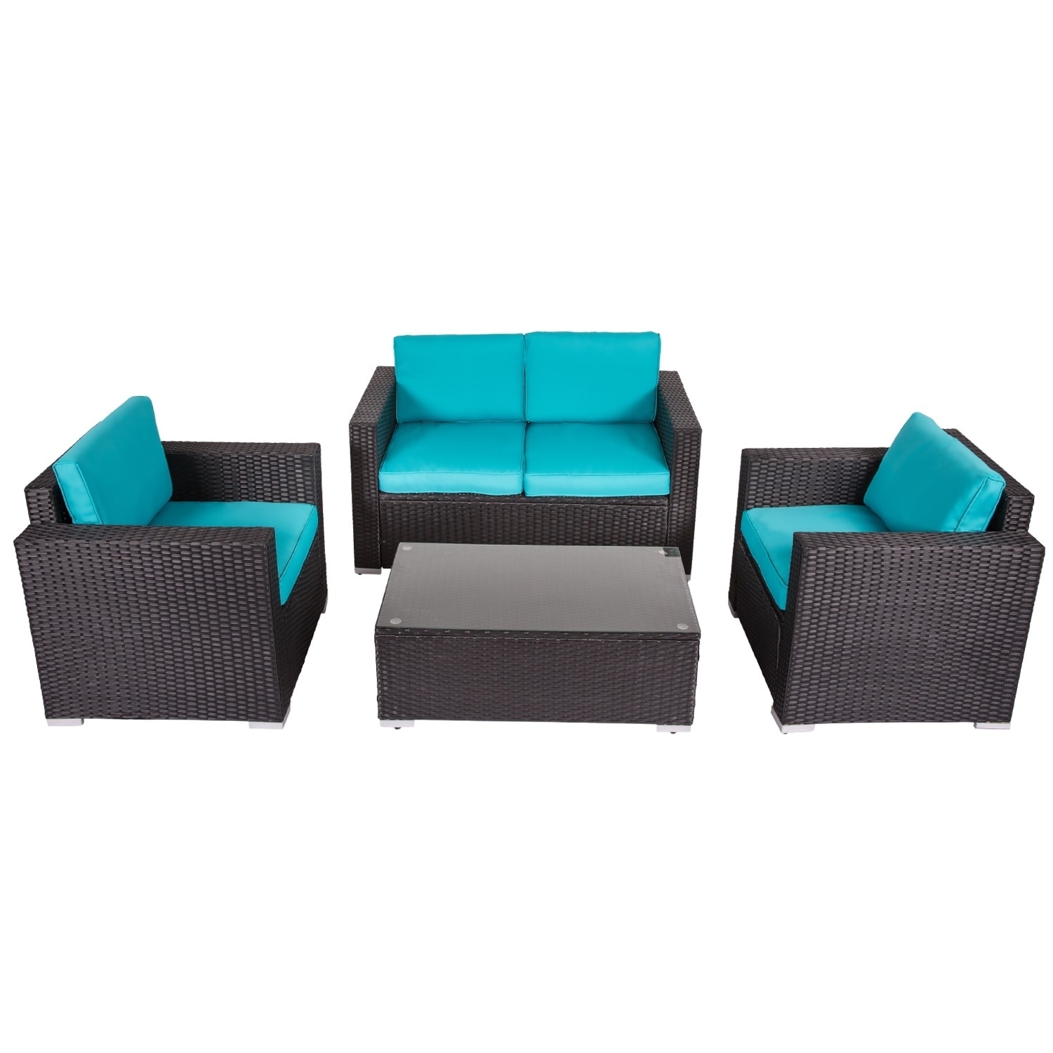 Kinbor 4 Piece Outdoor Patio Furniture Set Wicker Chat Kinbor 4 Piece Outdoor Patio Furniture Set Wicker Chat Sectional Sofa W Cushions