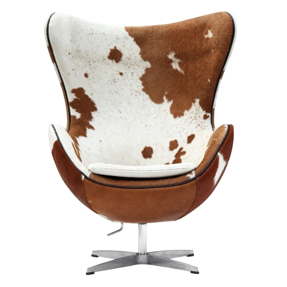 Shop Fine Mod Imports Pony Cowhide Swivel Inner Chair With
