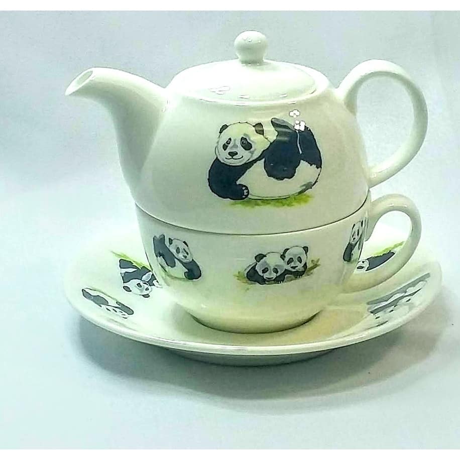 Roy Kirkham Tea for One Teapot with Tea Cup and Saucer - Panda - Bed ...