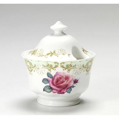 Roy Kirkham Vintage Roses Sugar Bowl with Lid & Creamer Set
