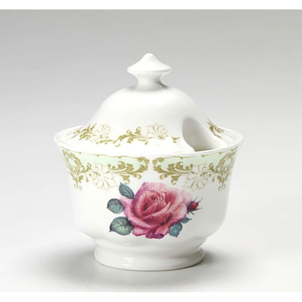 Roy Kirkham Vintage Roses Sugar Bowl with Lid & Creamer Set