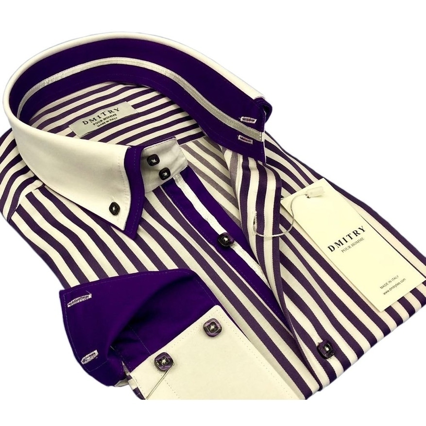 mens white striped dress shirt