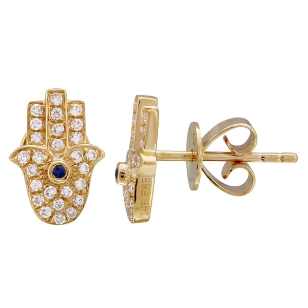 14k Yellow Gold Hamsa Hand Stud Earrings Free Shipping Today 14k Yellow Gold Hamsa Hand Stud Earrings