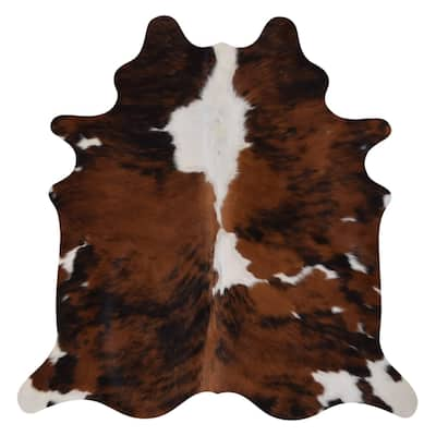 Real Cowhide Rug Brindle & White